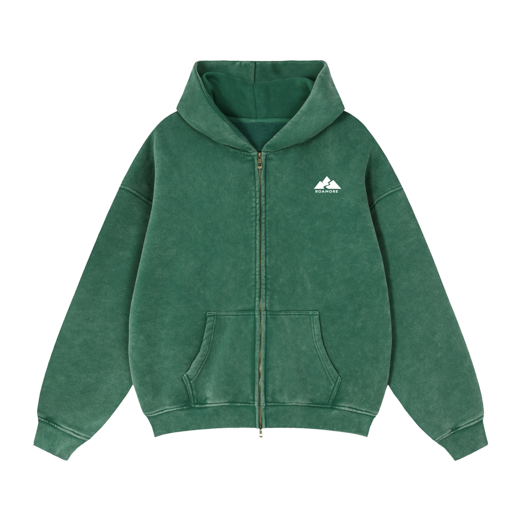 Zip-Through Boxy Fleece Hoodie
