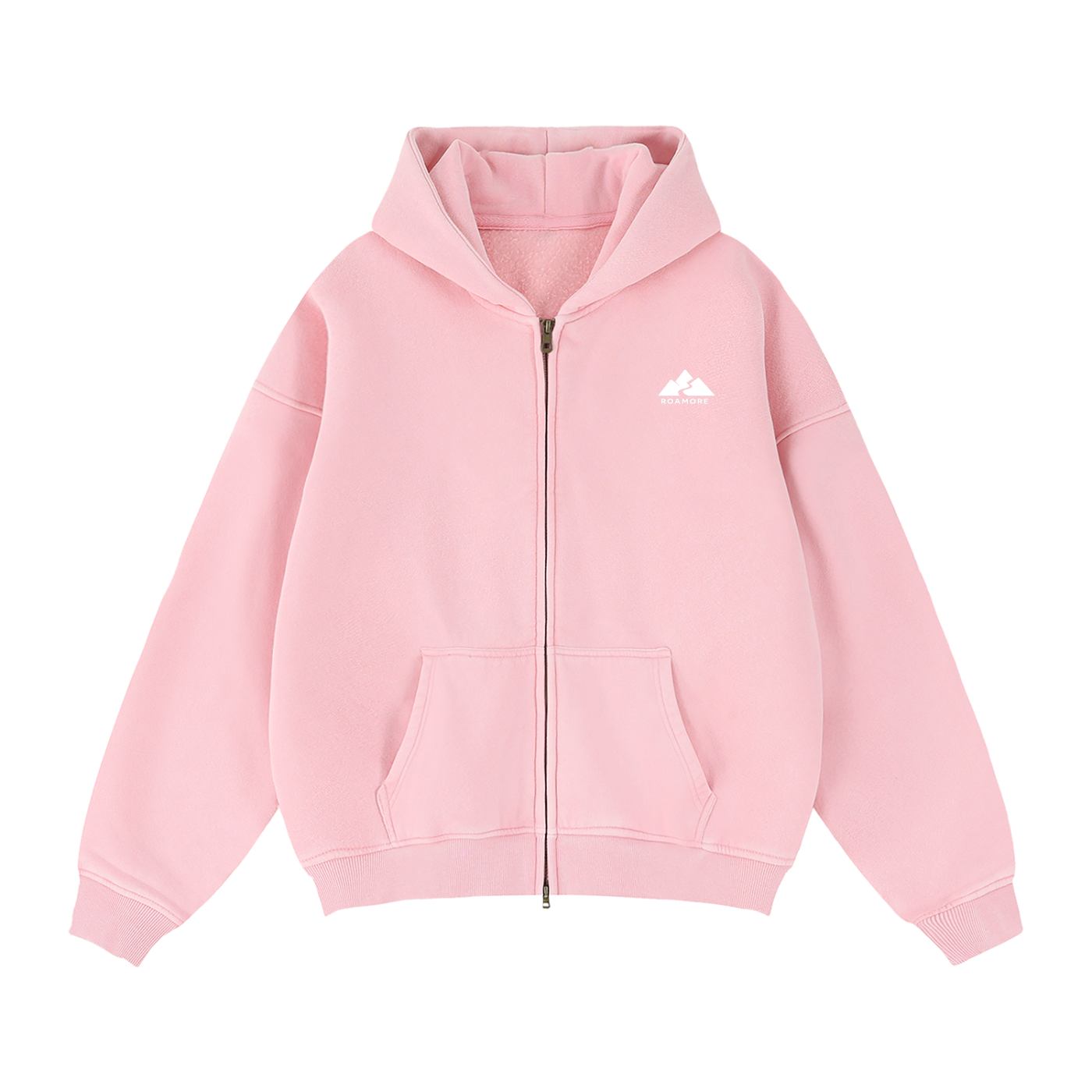 Zip-Through Boxy Fleece Hoodie