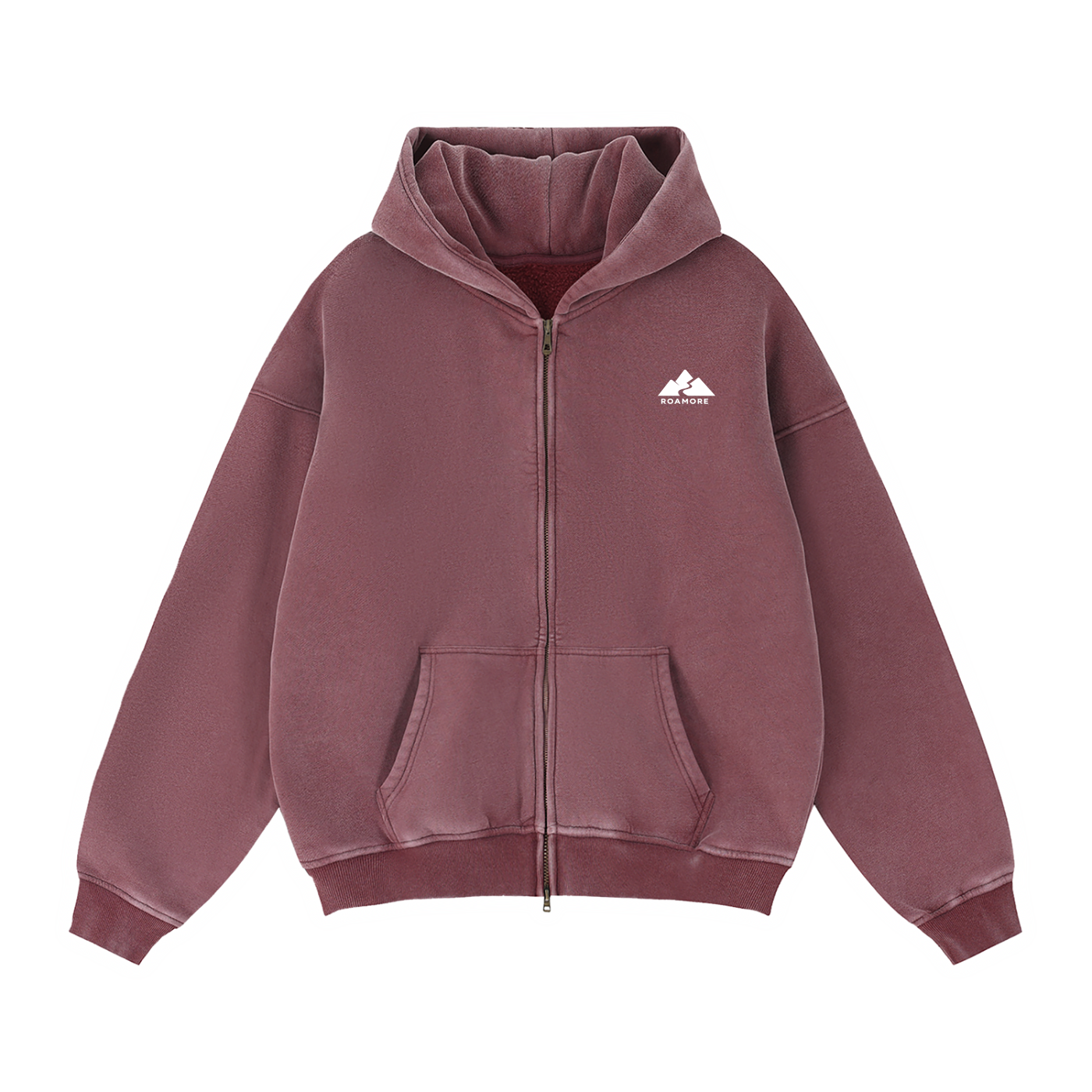 Zip-Through Boxy Fleece Hoodie