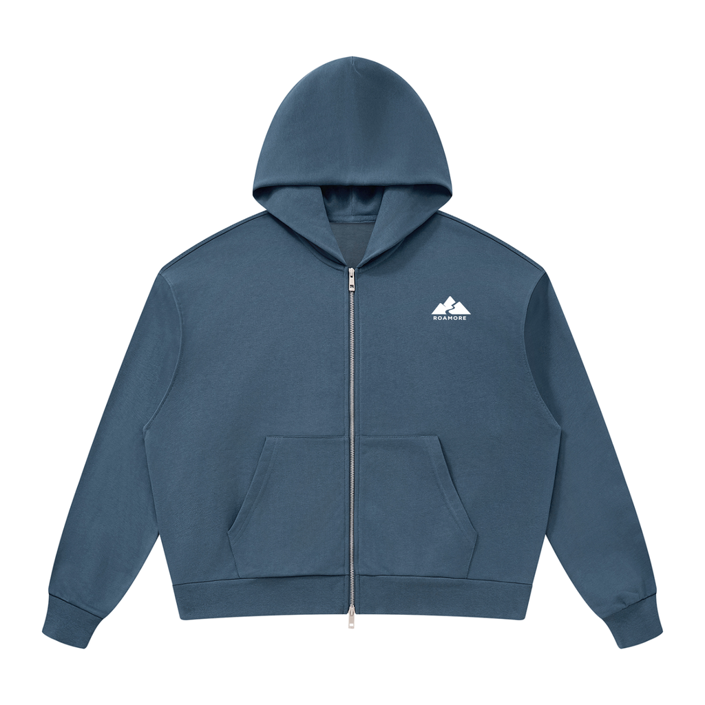 Unisex Drop Shoulder Full Zip Hoodie