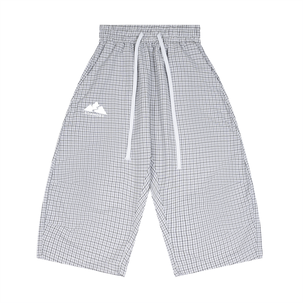 Unisex Plaid Loose Capri Shorts