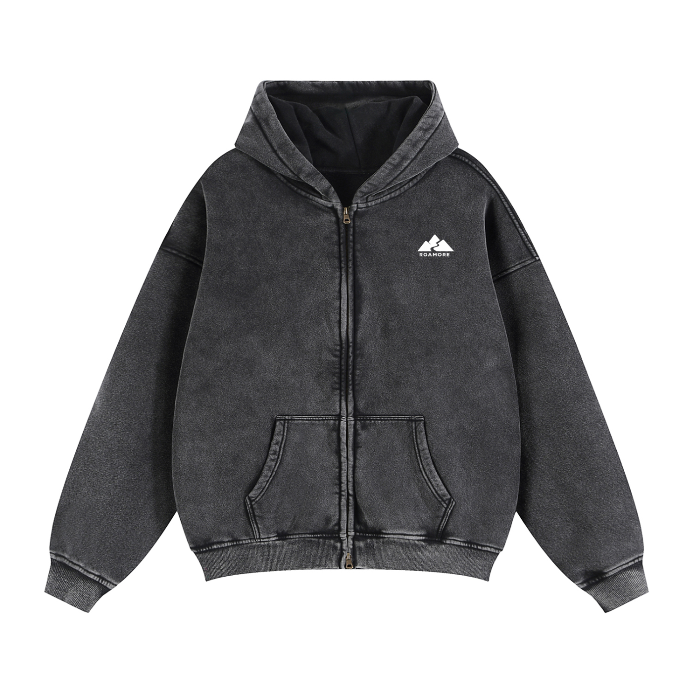Zip-Through Boxy Fleece Hoodie