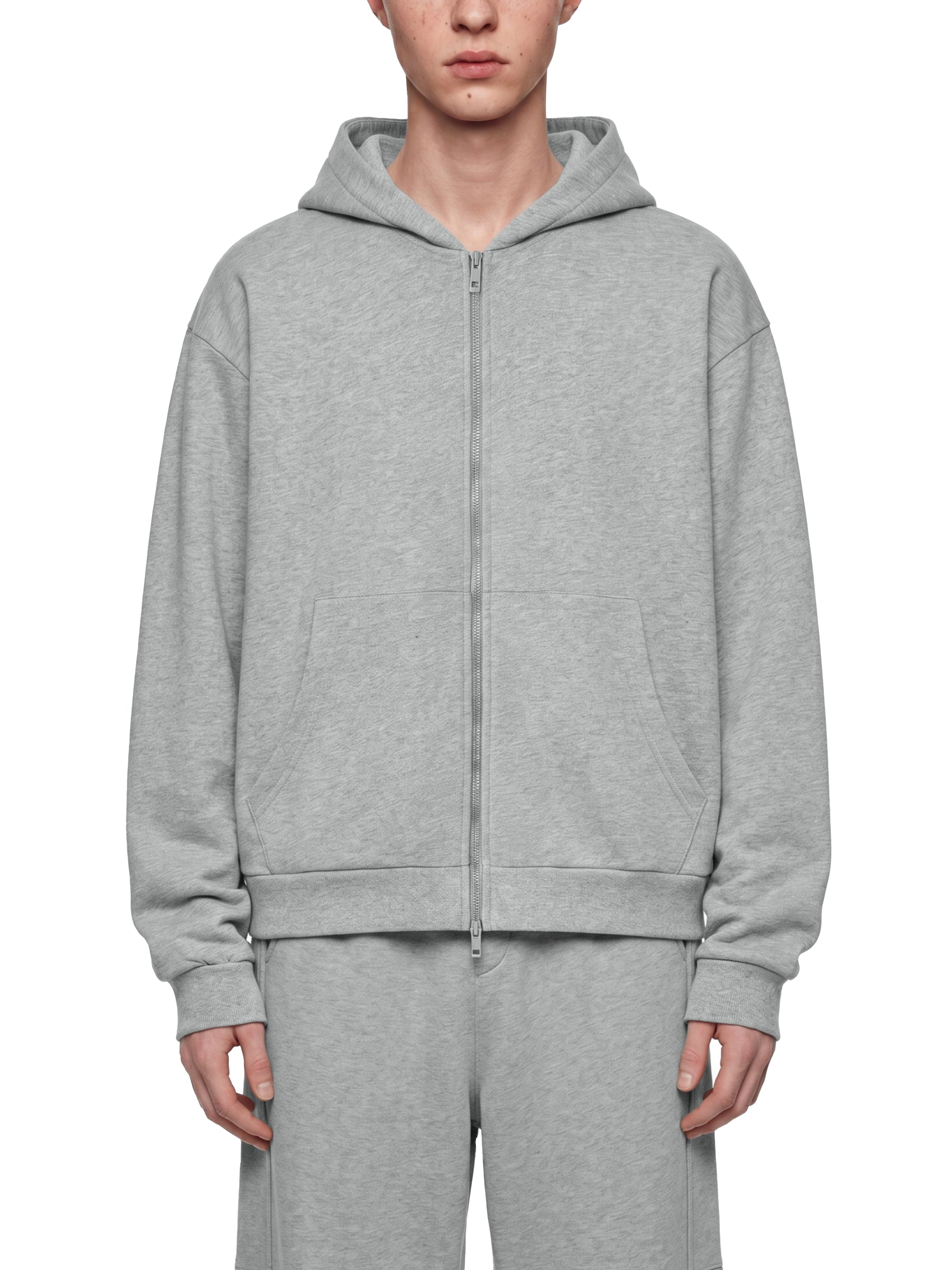 Unisex Drop Shoulder Full Zip Hoodie